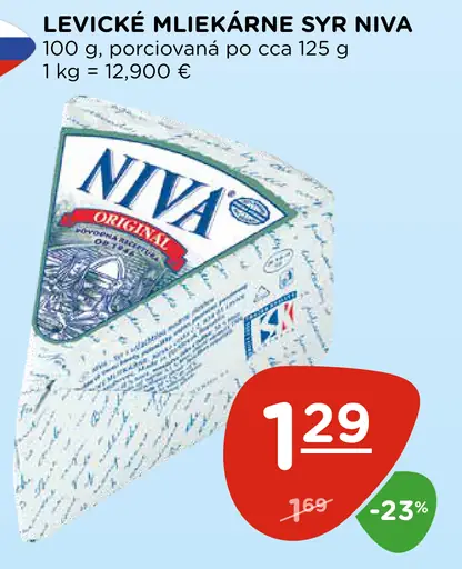 Levické mliekárne syr Niva porciovaná