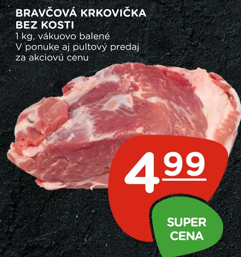 Bravčová krkovička bez kosti, plátky