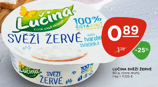 Lučina svieži žervé, rôzne druhy
