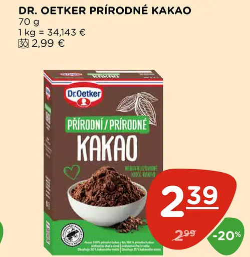 Dr. Oetker Prírodné kakao