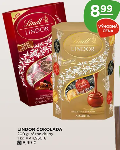 Lindt Lindor Horká čokoláda s jemnou náplňou