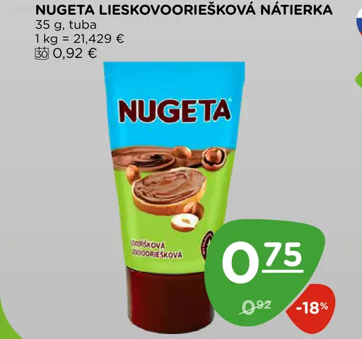 Nugeta lieskovooriešková nátierka
