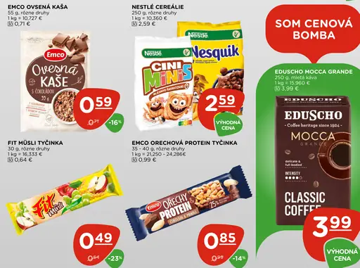 Emco orechová protein tyčinka