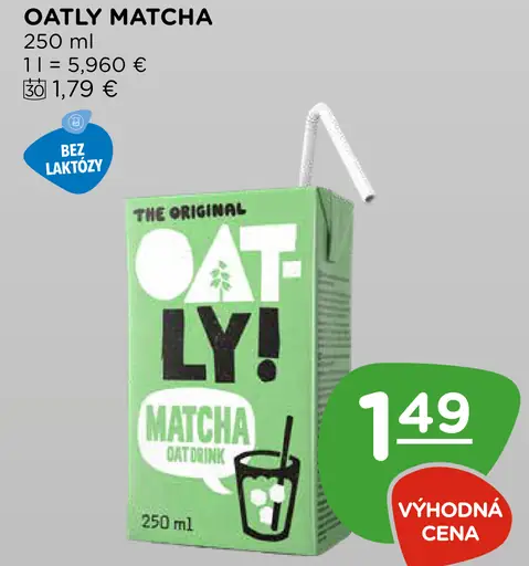 Oatly ovsený nápoj Matcha