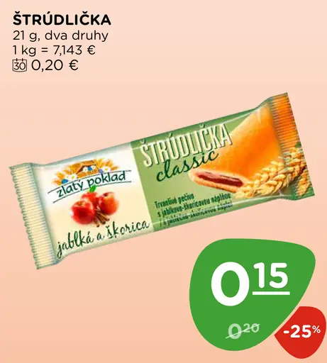 Štrúdlička s jablkovou a višňovou náplňou