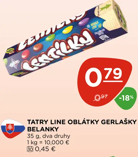 Tatry line oblátky Gerláchky, Belanky