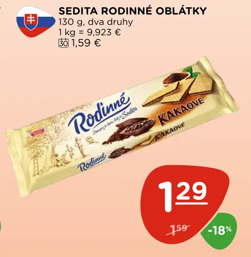 Sedita Rodinné oblátky Kakaové