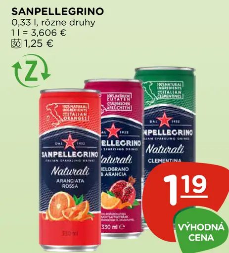 Sanpellegrino – rôzne druhy