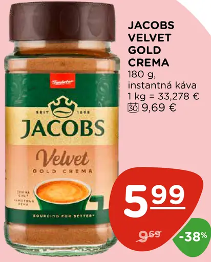Jacobs Velvet Gold Crema rozpustná káva