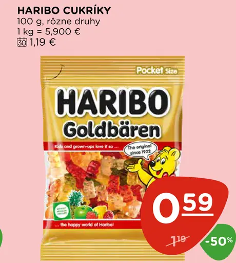Haribo Želé cukríky rôzne druhy