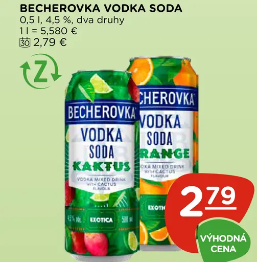 Becherovka Vodka Soda, dva druhy