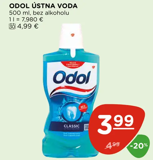 Odol Classic ústna voda bez alkoholu