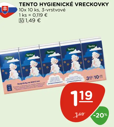 Tento 3-vrstvové hygienické vreckovky