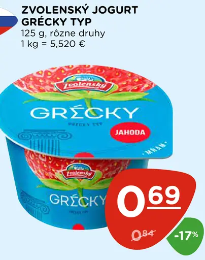 Zvolenský jogurt grécky typ