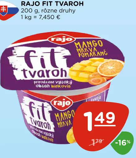 Rajo Fit tvaroh mango-marakuja