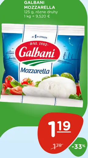 Galbani mozzarella rôzne druhy