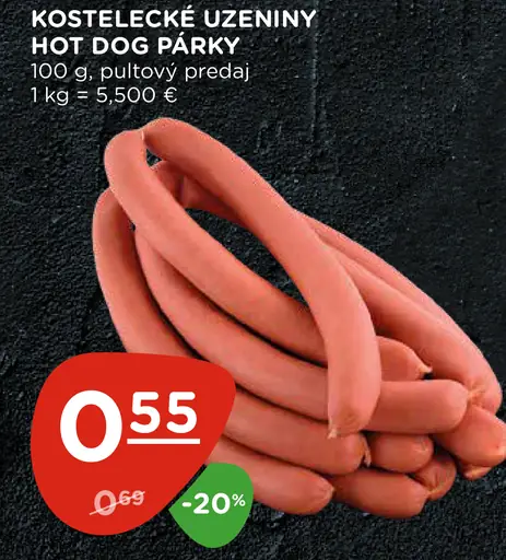 Kostelecké Uzeniny Hot Dog Párky