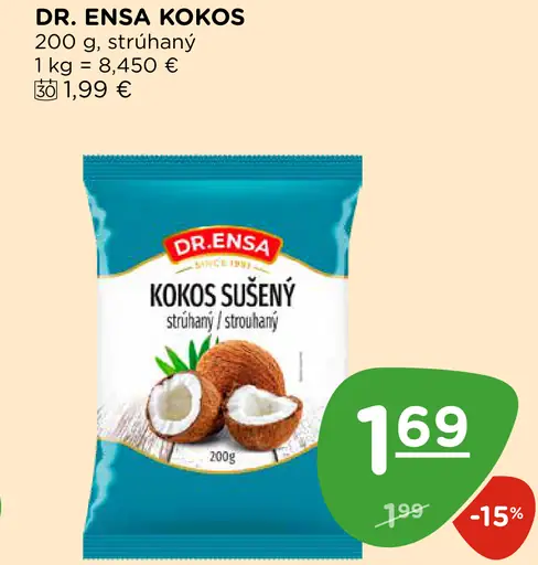 Dr. Ensa kokos sušený strúhaný