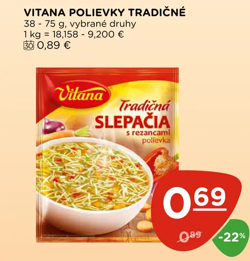 Vitana polievka tradičná slepačia s rezancami