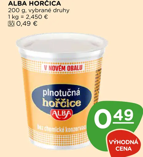 Alba horčica plnotučná