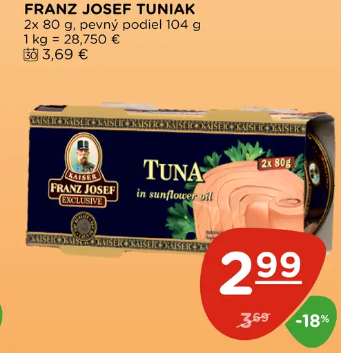 Franz Josef tuniak v slnečnicovom oleji