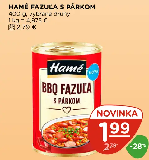 Hamé fazuľa s párkom