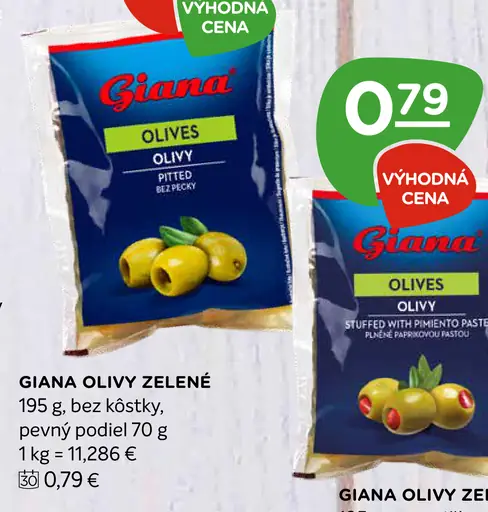 Giana olivy zelené bez kôstok