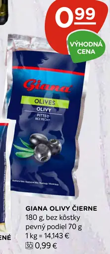 Giana Olivy Čierne Bez Kôstky