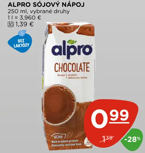 Alpro sójový nápoj Chocolate, rôzne druhy