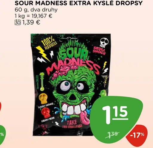 Sour Madness extra kyslé dropsy