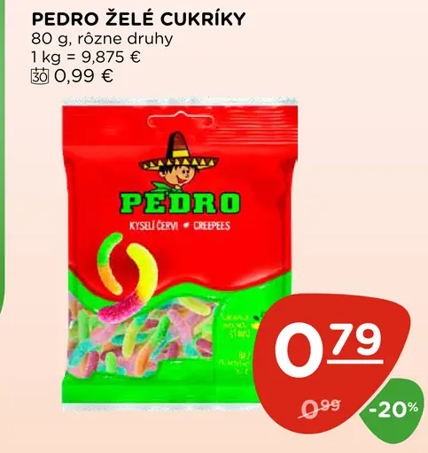 Pedro želé cukríky rôzne druhy