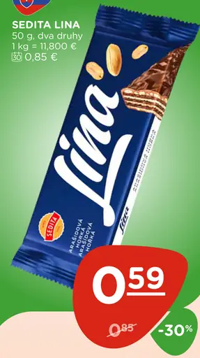 Sedita Lina mliečna čokoládová tyčinka