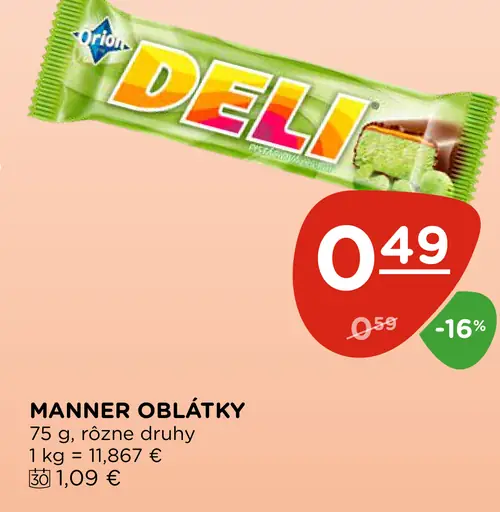Manner oblátky rôzne druhy