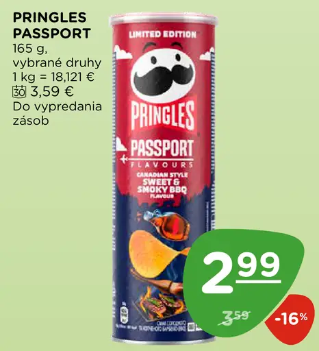 Pringles Passport, vybrané druhy