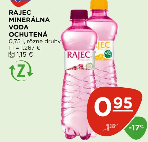Rajec ochutená minerálna voda rôzne druhy
