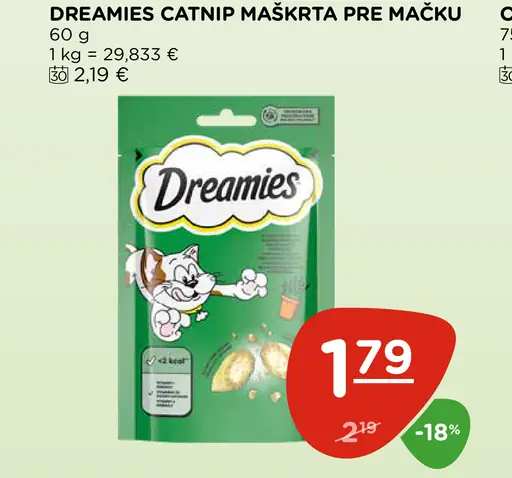 Dreamies Catnip maškrta pre mačku