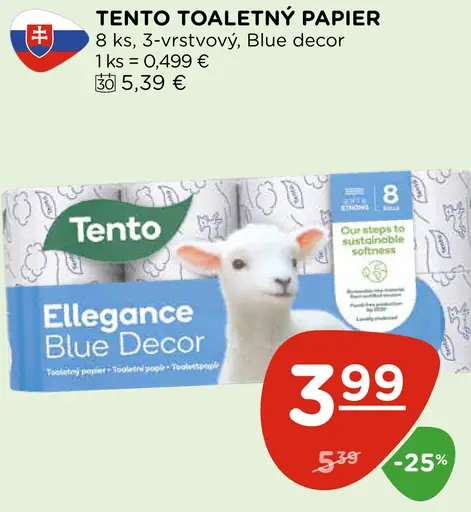 Tento Toaletný Papier Elegance Blue Decor