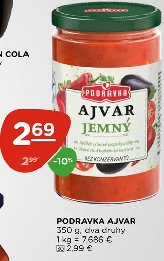 Podravka Ajvar jemný, rôzne druhy