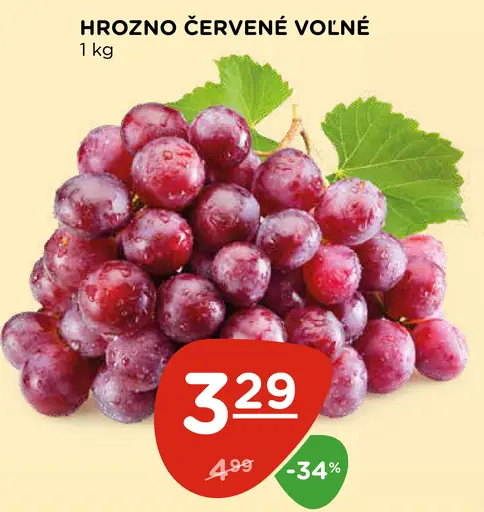 Hrozno červené voľné