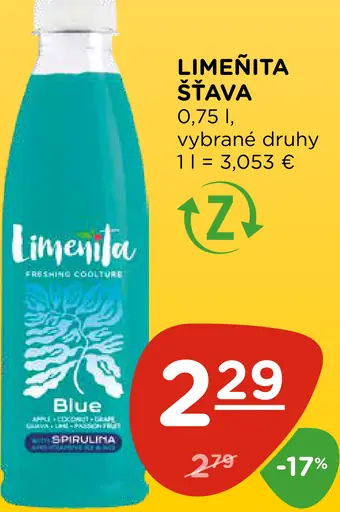 Limenita šťava Blue
