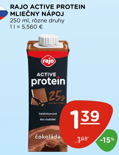 Rajo Active Protein Mliečny Nápoj Čokoláda