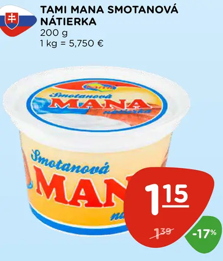 Tami Mana Smotanová nátierka