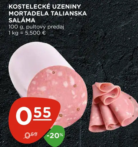 Kostelecké Uzeniny Mortadela talianska saláma
