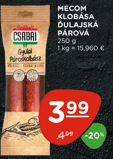 Mecom klobása Ďulaišská párová