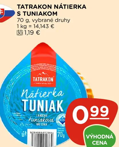 Tatrakon nátierka s tuniakom