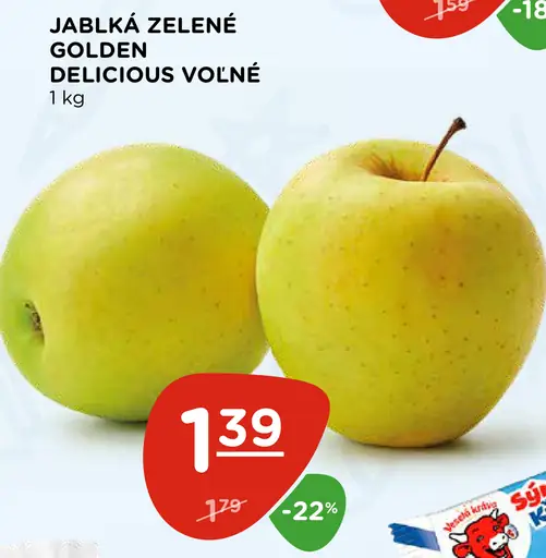 Jablká zelené Golden Delicious