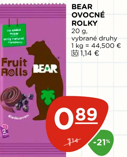 BEAR ovocné rolky