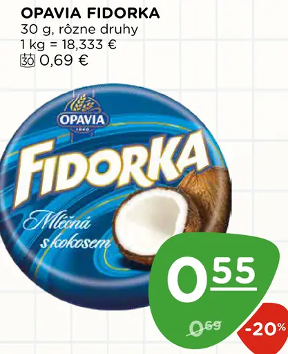 Opavia Fidorka s kokosom, rôzne druhy