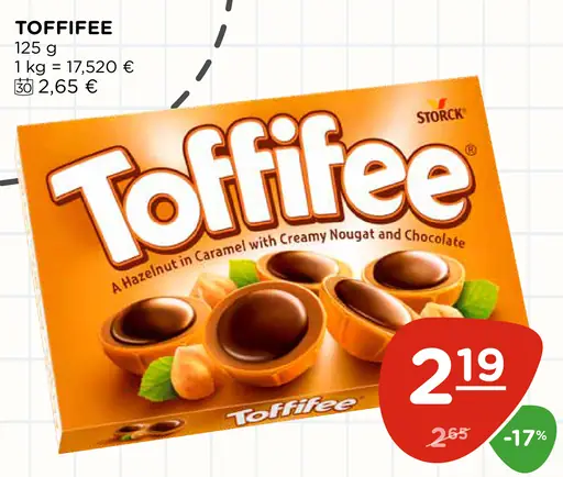 Toffifee lieskovce v karameli s nugátom a čokoládou