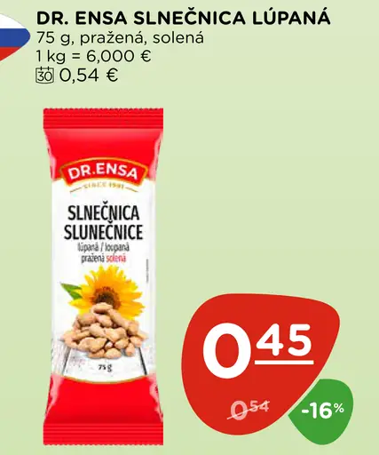 Dr. Ensa slnečnica lúpaná, pražená a solená